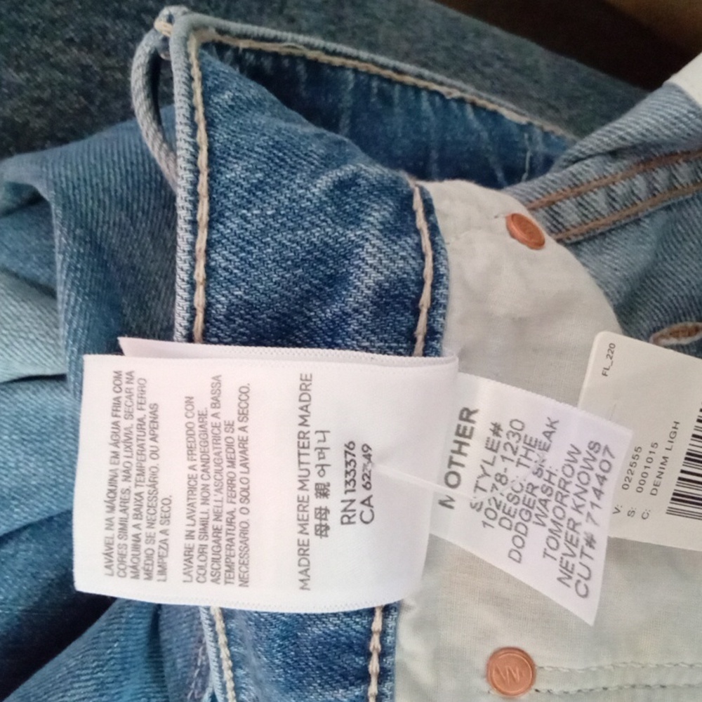 NWT Mother Denim The Dodger Sneak Wide Leg Blue Jeans 27 Tomorrow Never Knows - Picture 12 of 16